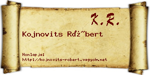 Kojnovits Róbert névjegykártya