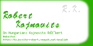 robert kojnovits business card